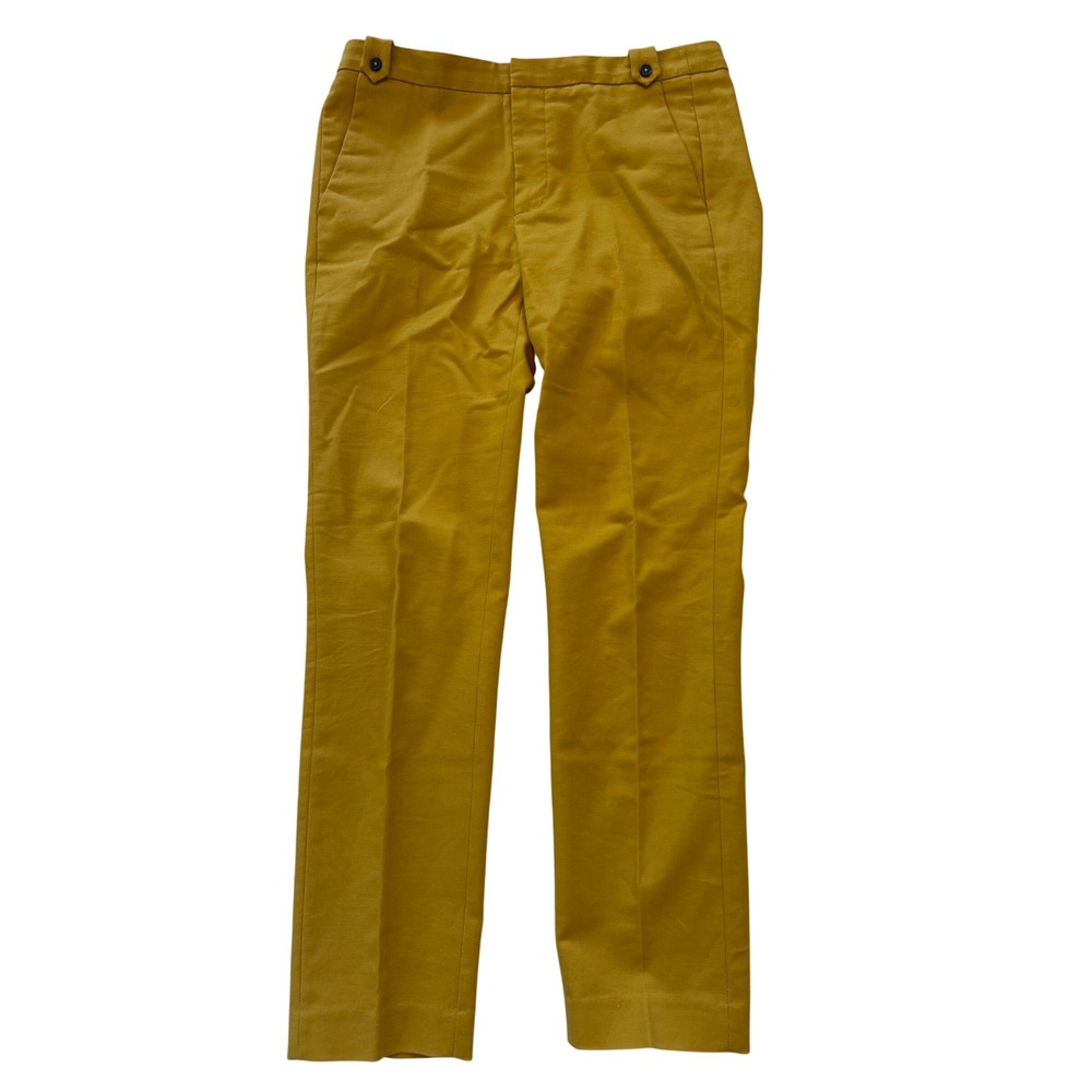 Zara Basic Womens Mustard Yellow Cropped Ankle Trousers Size 4 Casual Workwear